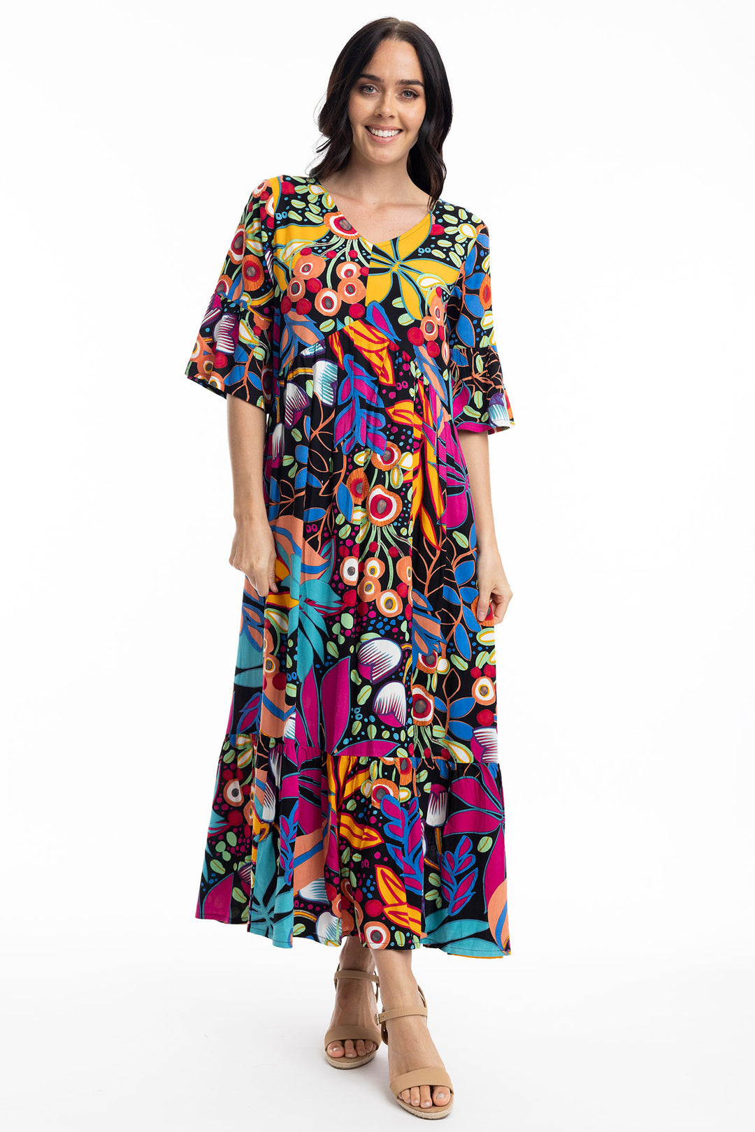 Orientique Copacobana Print Midi Dress 61679 - Experience Boutique