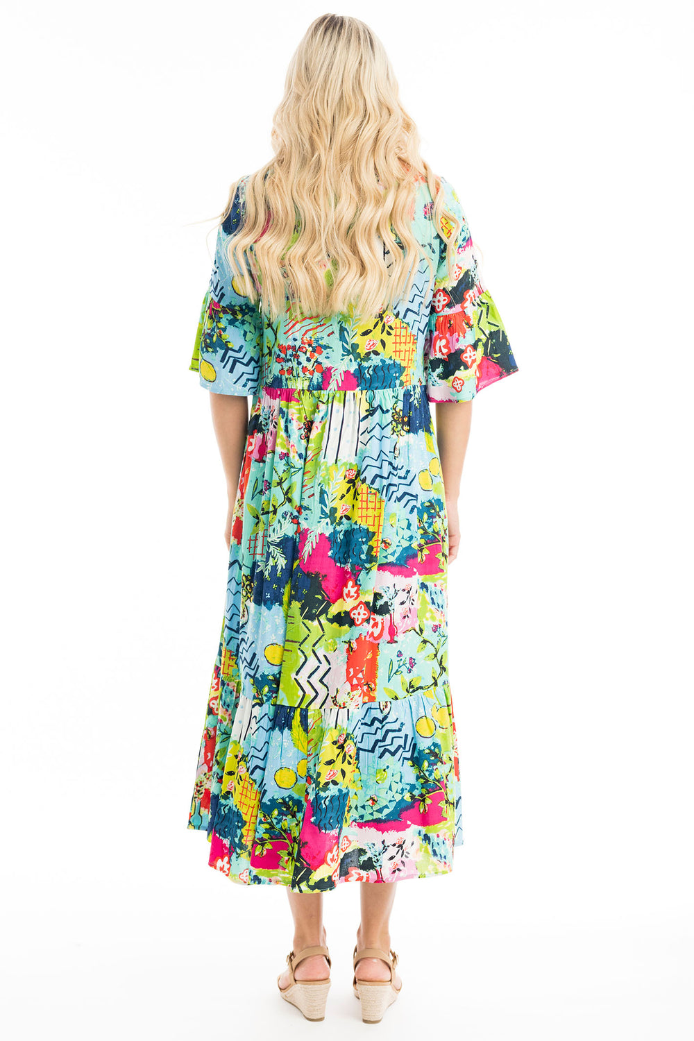 Orientique Elafonissi Print Peak Maxi Dress 40014 - Experience Boutique