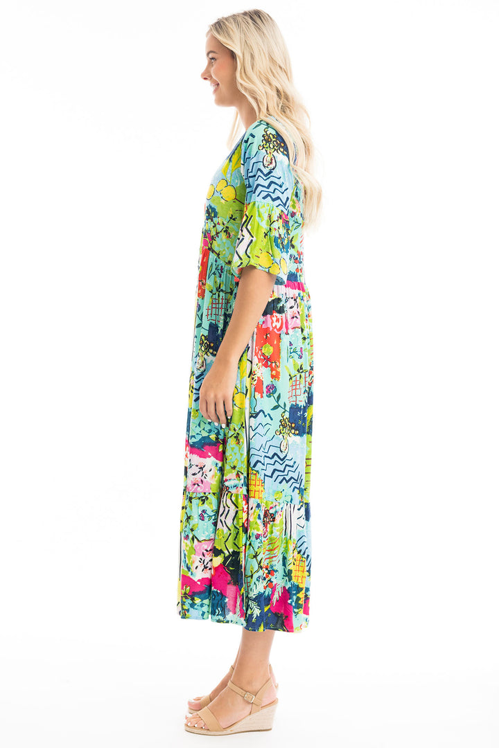 Orientique Elafonissi Print Peak Maxi Dress 40014 - Experience Boutique