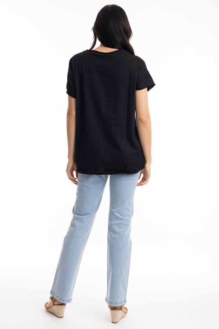 Orientique Embellished Black Summer Design Top 1281 - Experience Boutique