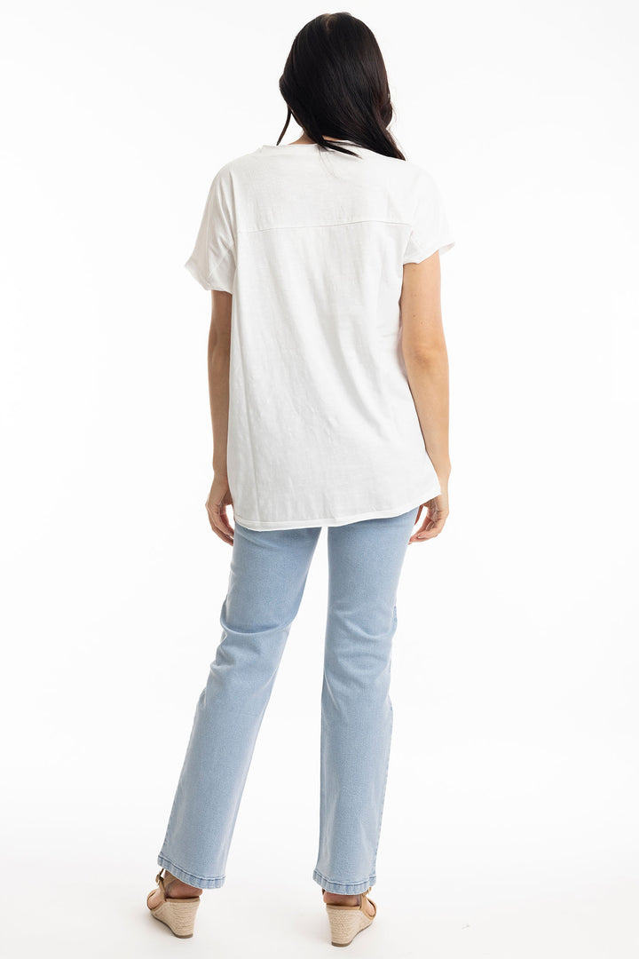Orientique Embellished White Diamante Top 1280 - Experience Boutique