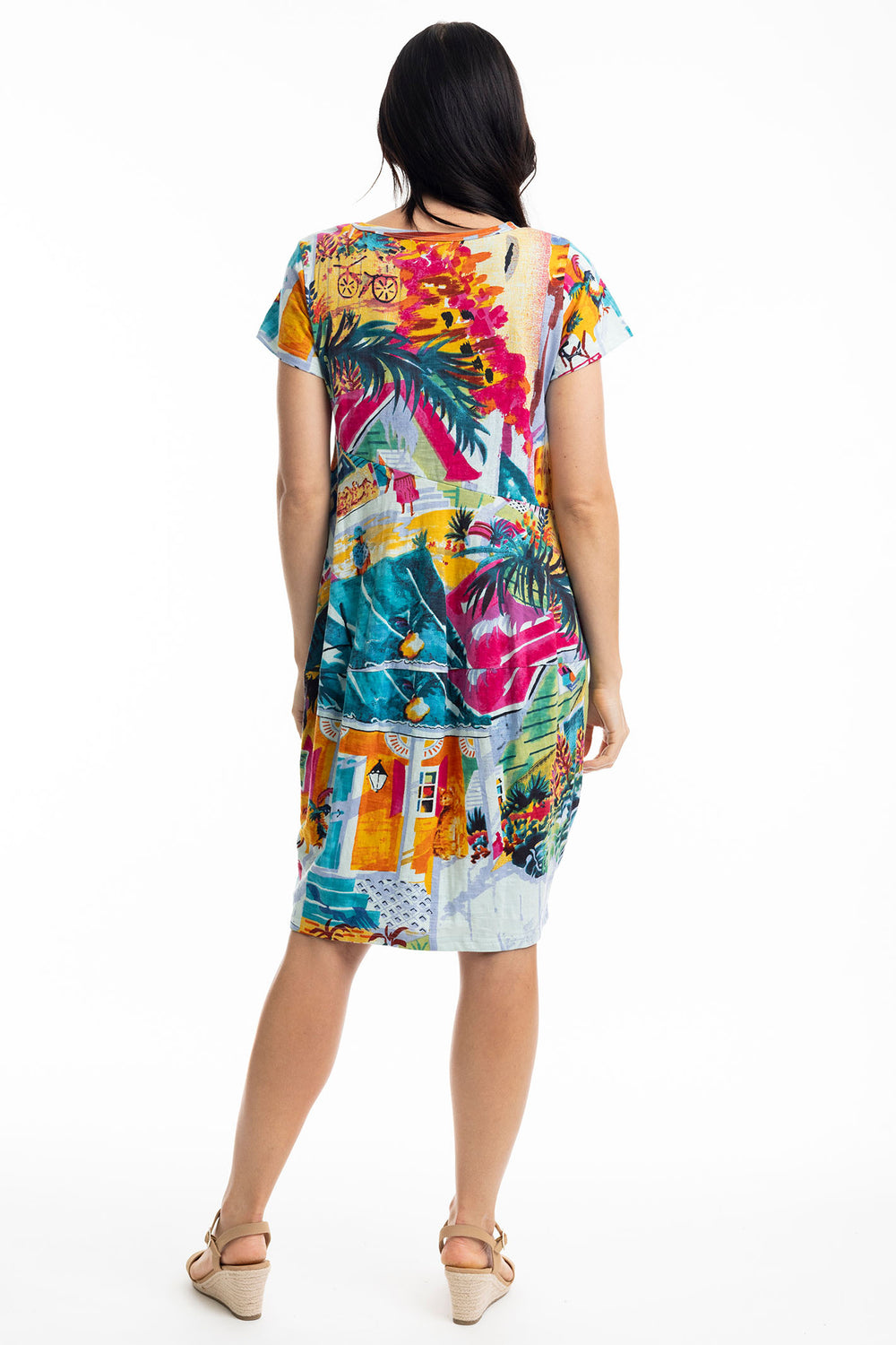 Orientique Florida Print Bubble Dress 20055 - Experience Boutique