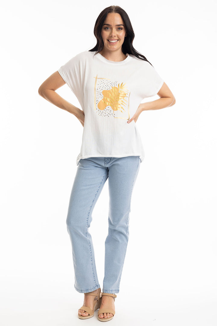 Orientique Gold Leaf Embellished Top 1280 - Experience Botuique