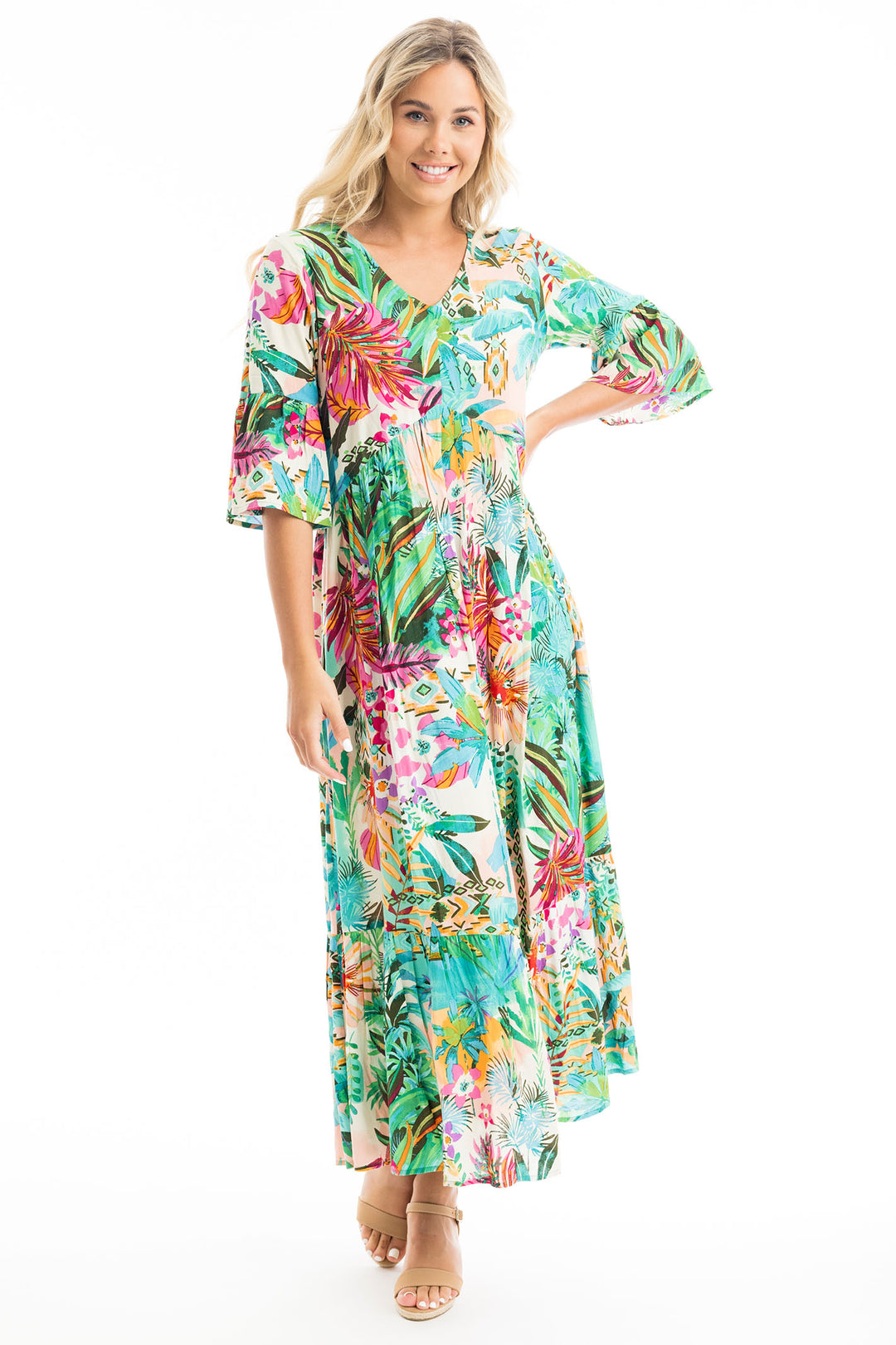 hanalei midi dress Linen Dress HANALEI in Soft blue