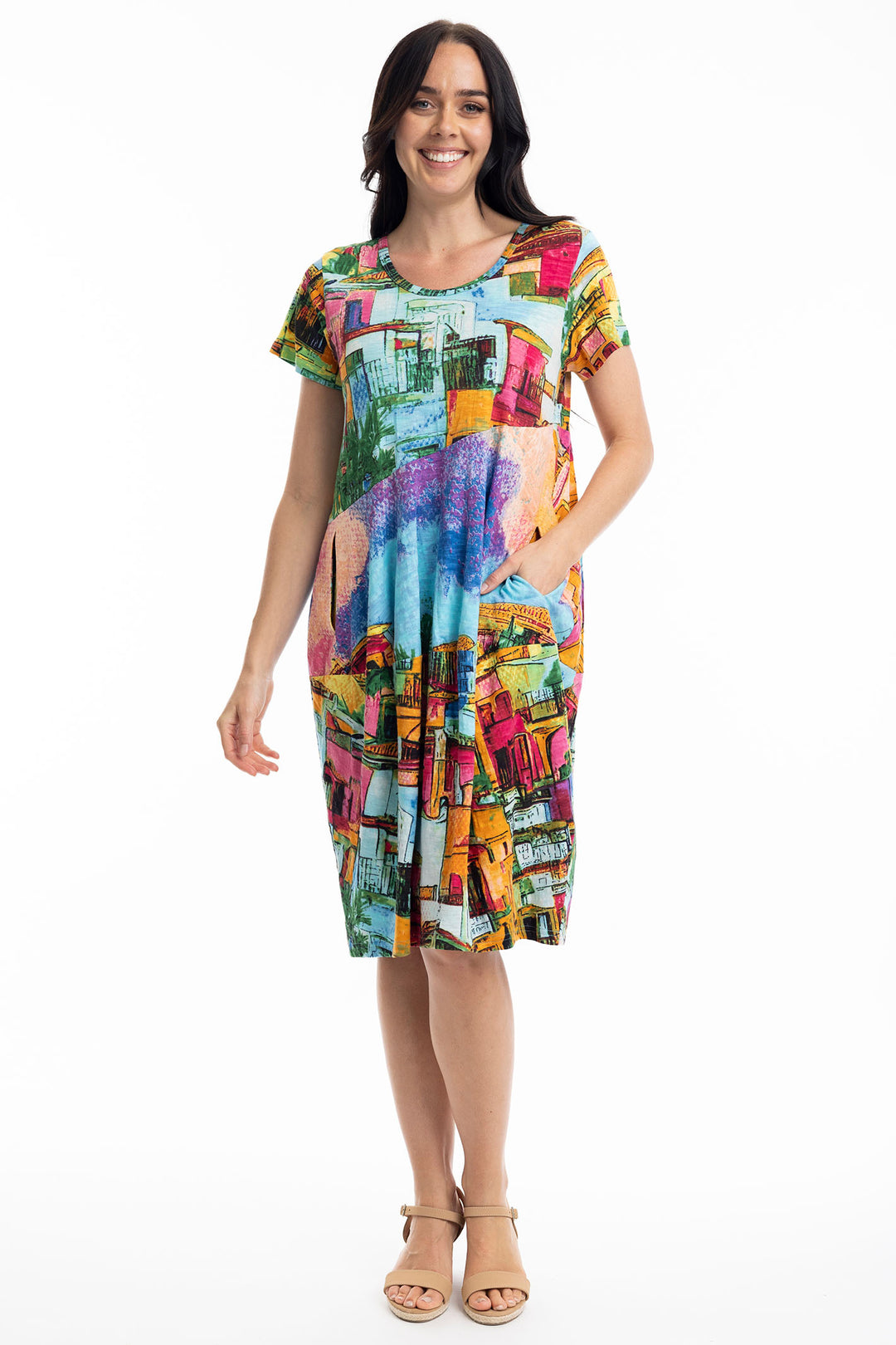 Orientique Havana Print Bubble Dress 20055 - Experience Boutique