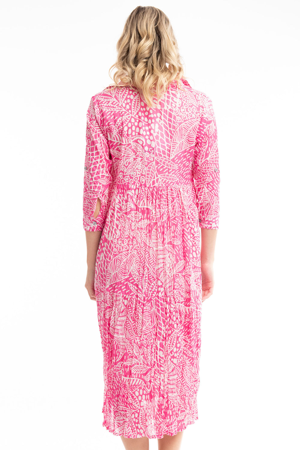 Orientique O41111 Fuchsia Leros Layered Collar Dress - Experience Boutique