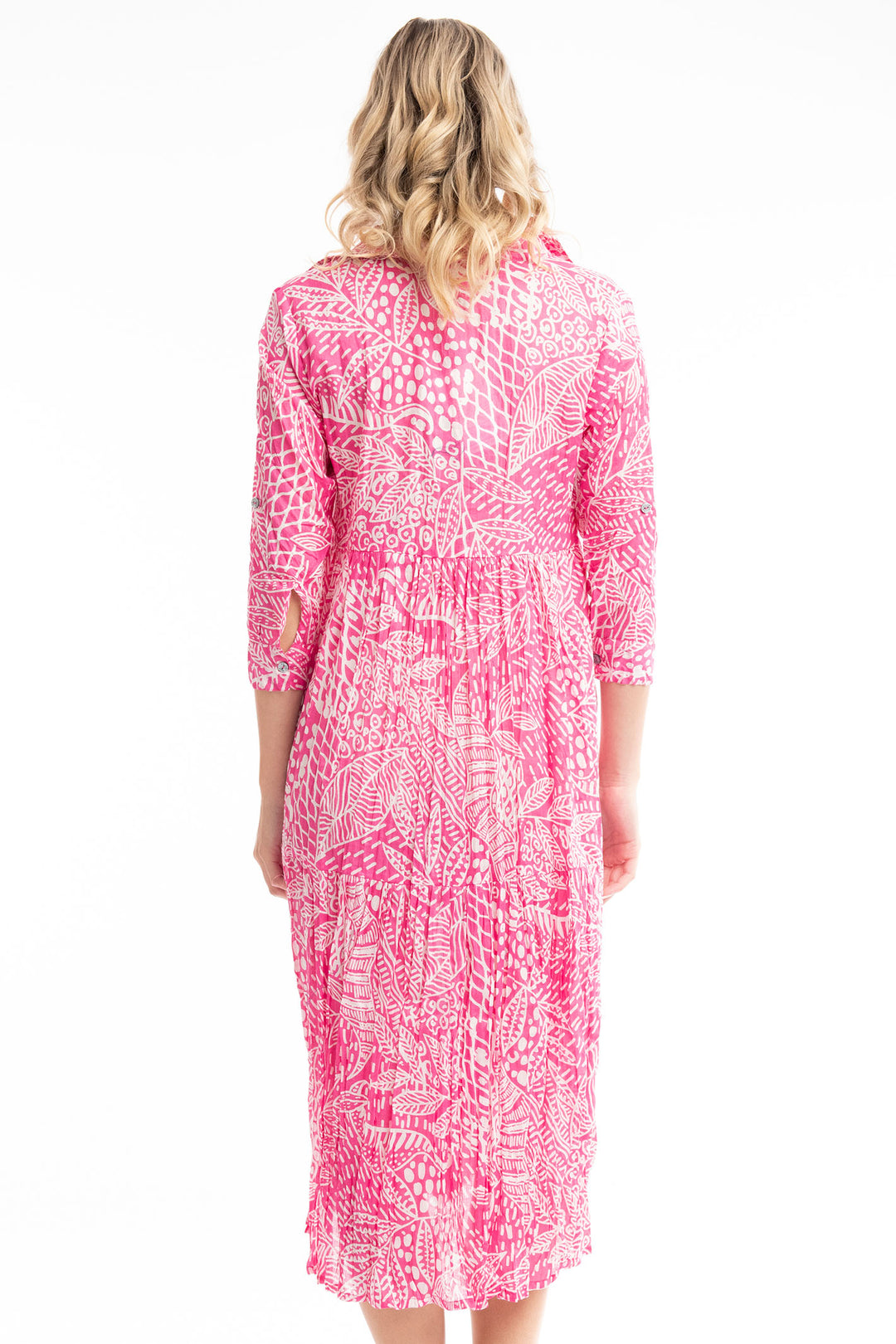 Orientique O41111 Fuchsia Leros Layered Collar Dress - Experience Boutique