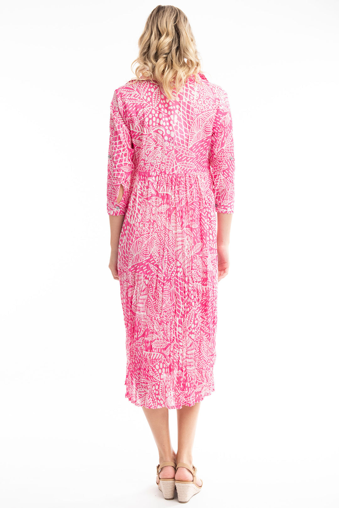 Orientique O41111 Fuchsia Leros Layered Collar Dress - Experience Boutique