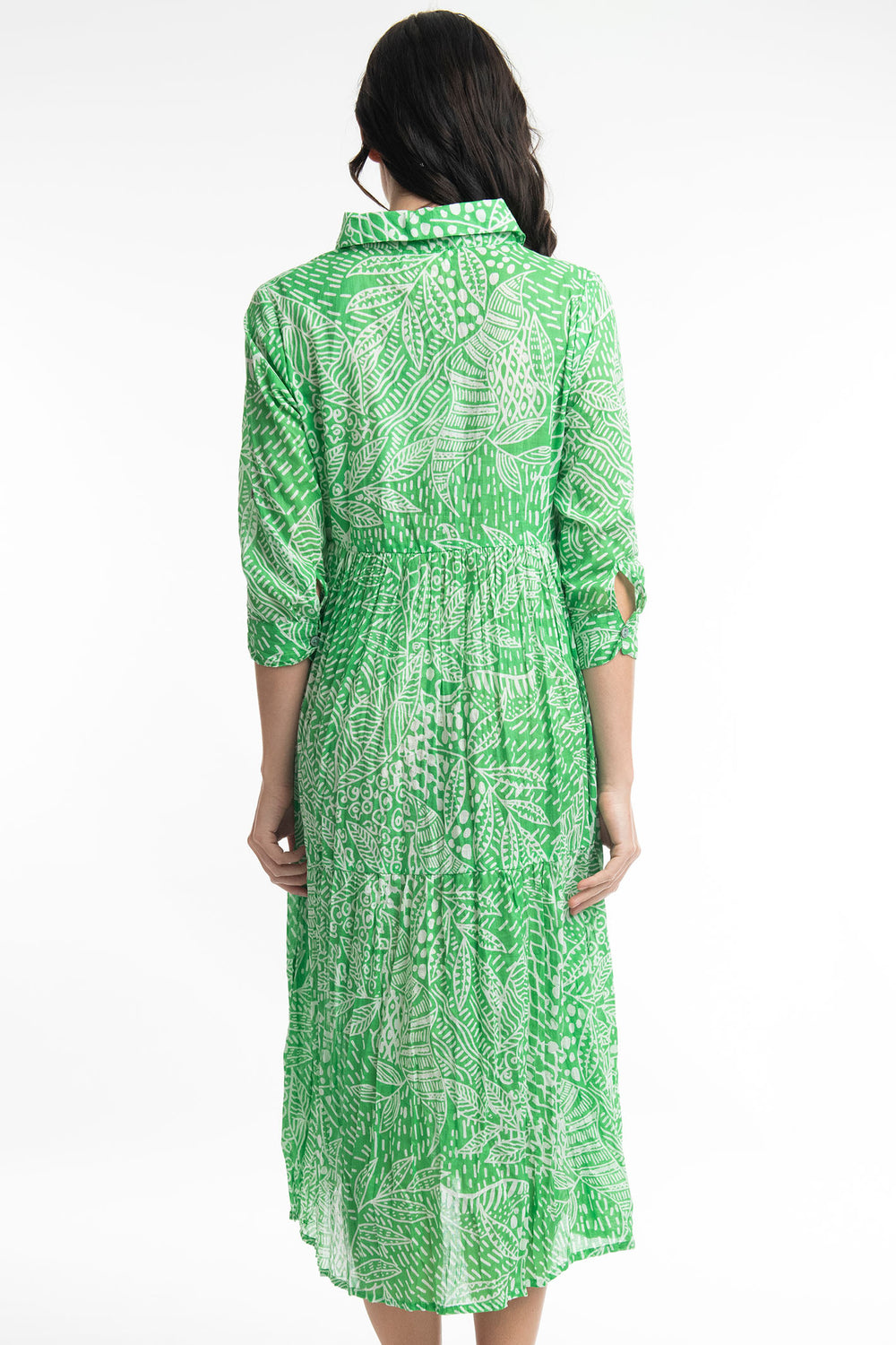 Orientique O41116 Green Leros Layered Collar Dress - Experience Boutique