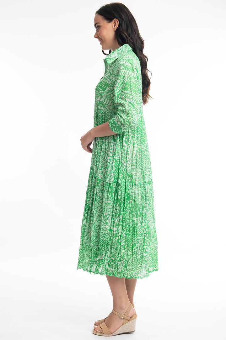 Orientique O41116 Green Leros Layered Collar Dress - Experience Boutique