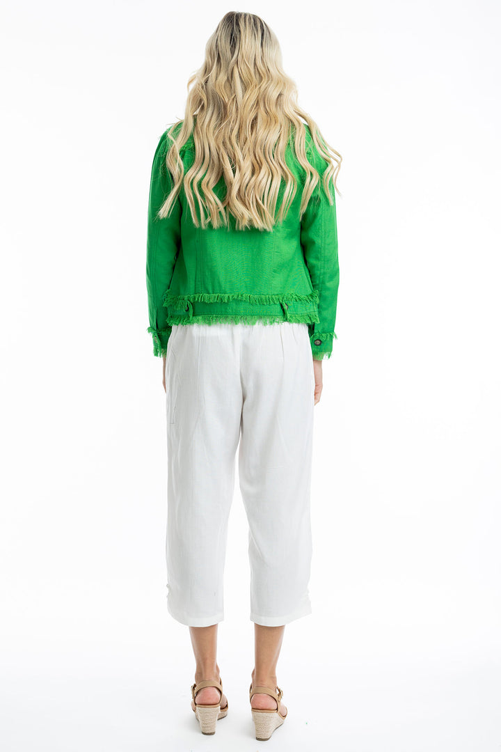Orientique Parakeet Green Frayed Edge Summer Jacket 42118 - Experience Boutique