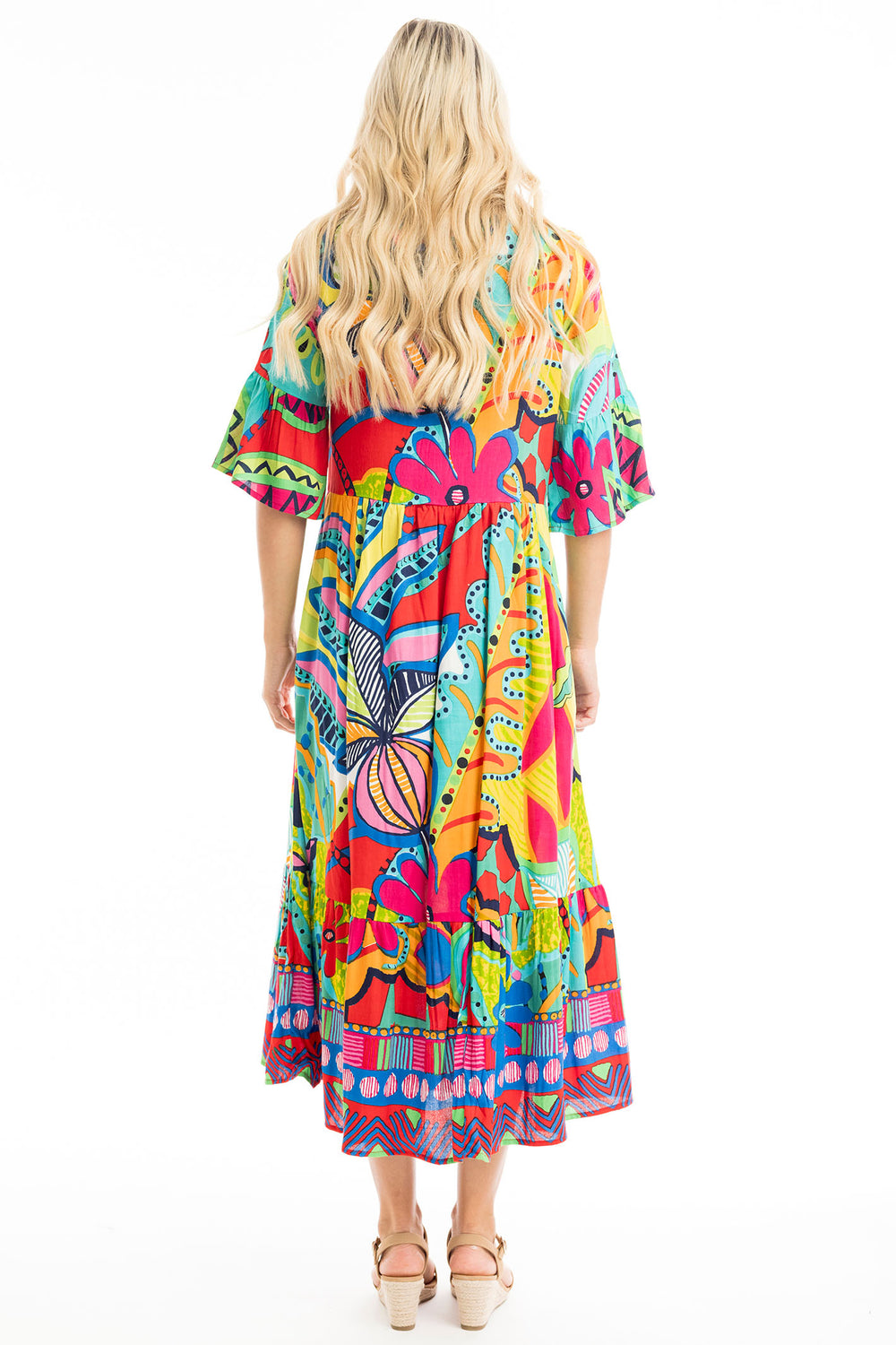 Orientique San Miguel Print Peak Maxi Dress 40026 - Experience Boutique
