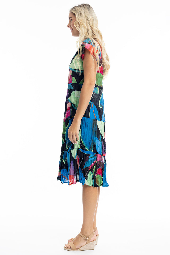 Orientique Seychelles Print Bias Front Pocket Dress 91004 - Experience Boutique