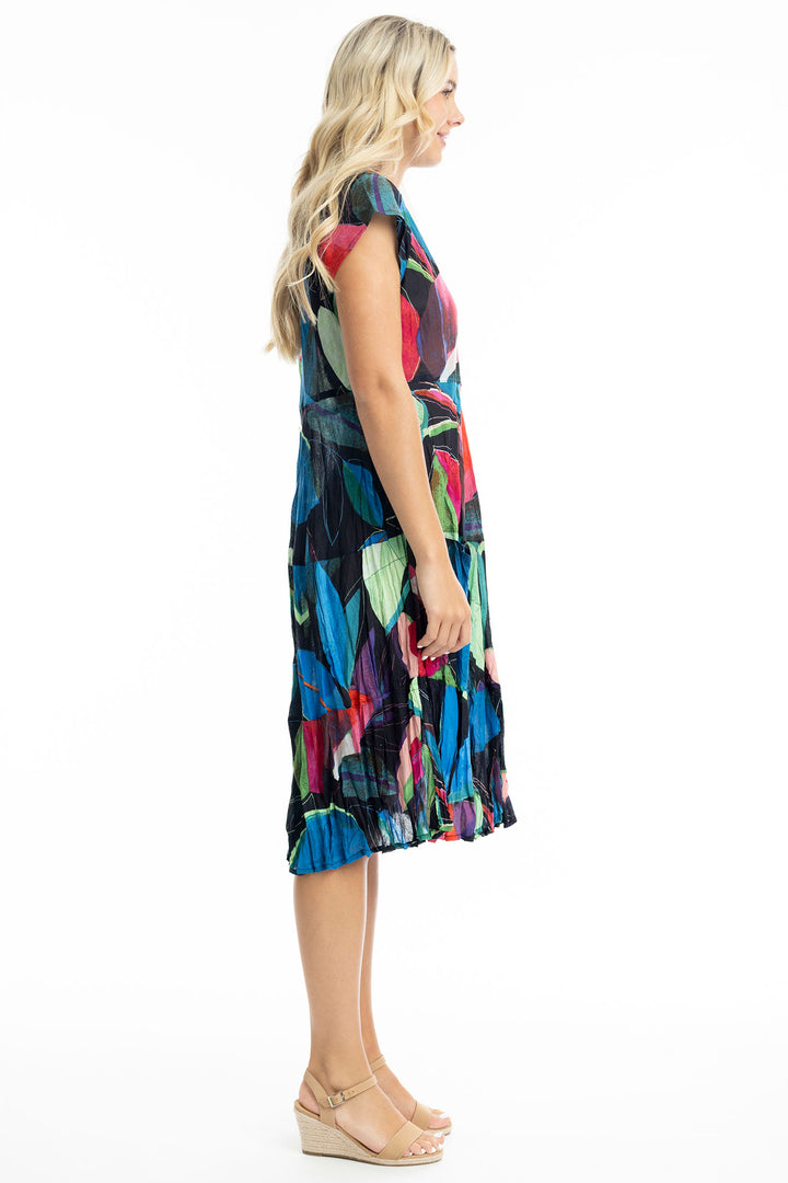 Orientique Seychelles Print Bias Front Pocket Dress 91004 - Experience Boutique