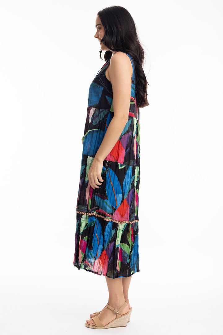 Orientique Seychelles Print Boho Sleeveless Dress 91003 - Experience Boutique