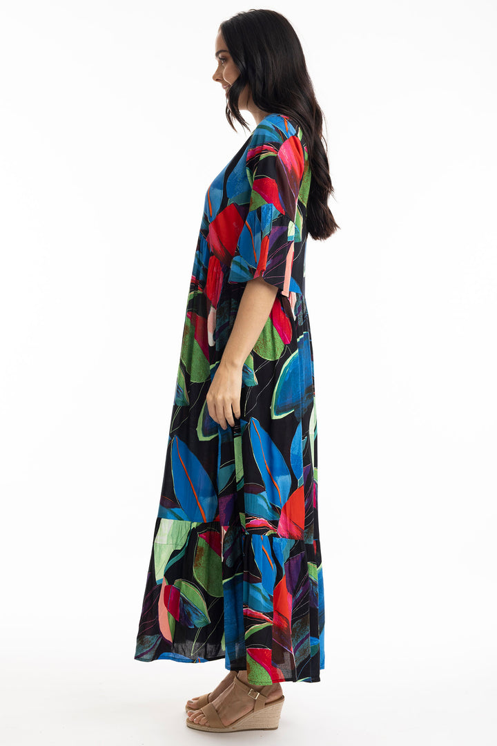 Orientique Seychelles Print Midi Dress 91007 - Experience Boutique