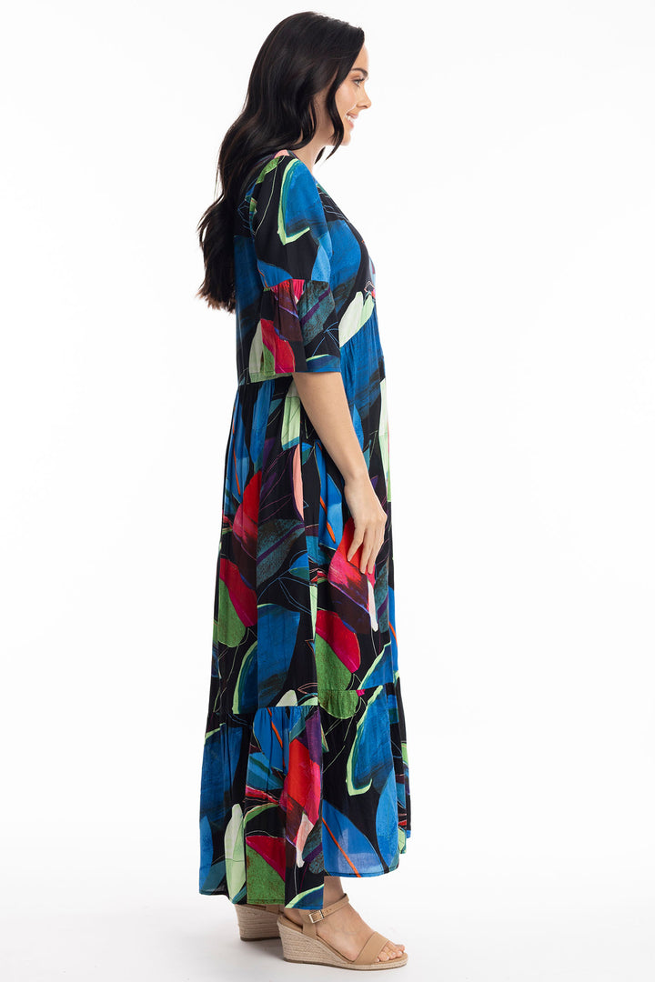 Orientique Seychelles Print Midi Dress 91007 - Experience Boutique
