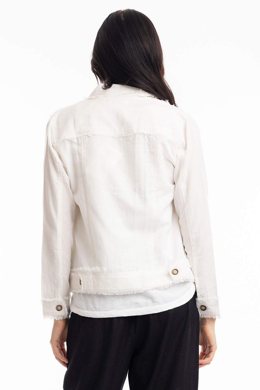 Orientique White Frayed Edge Summer Jacket 42118 - Experience Boutique