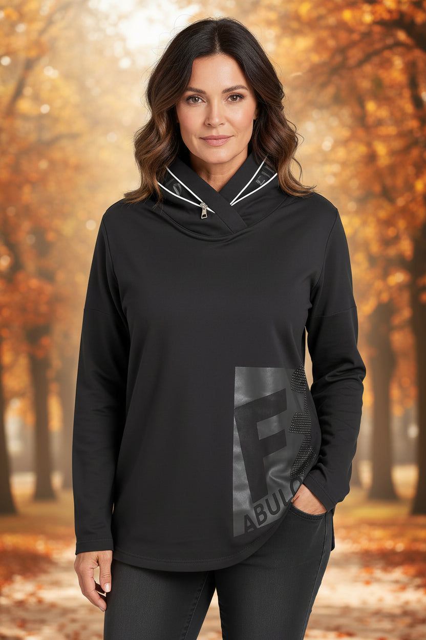 Orly 262188 Black Longline Sports Luxe Top, front view