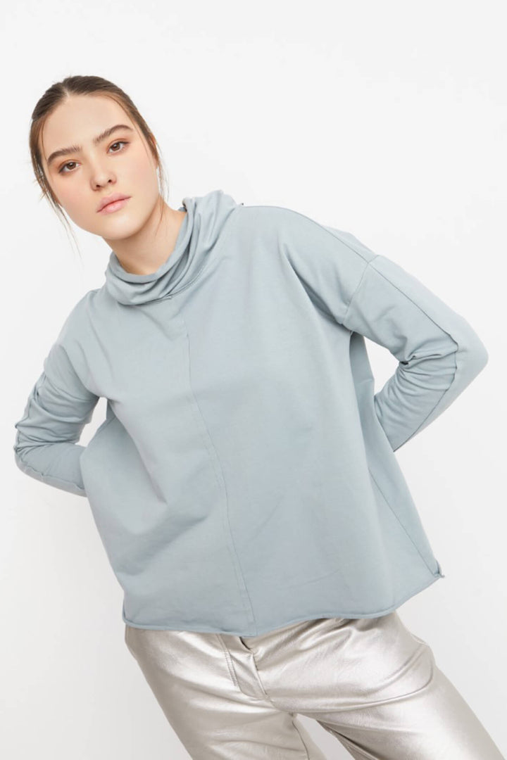 Ozai N Ku 744 089 Mint Green Ruched Neck Top - Experience Boutique