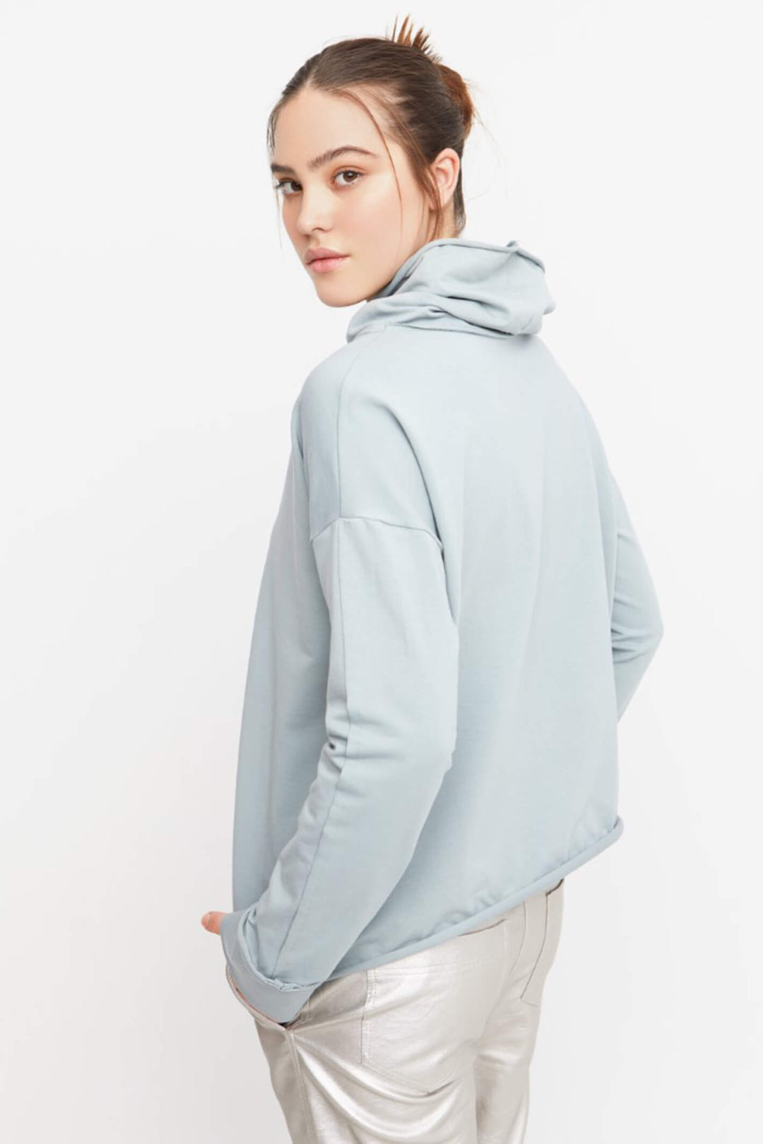 Ozai N Ku 744 089 Mint Green Ruched Neck Top - Experience Boutique