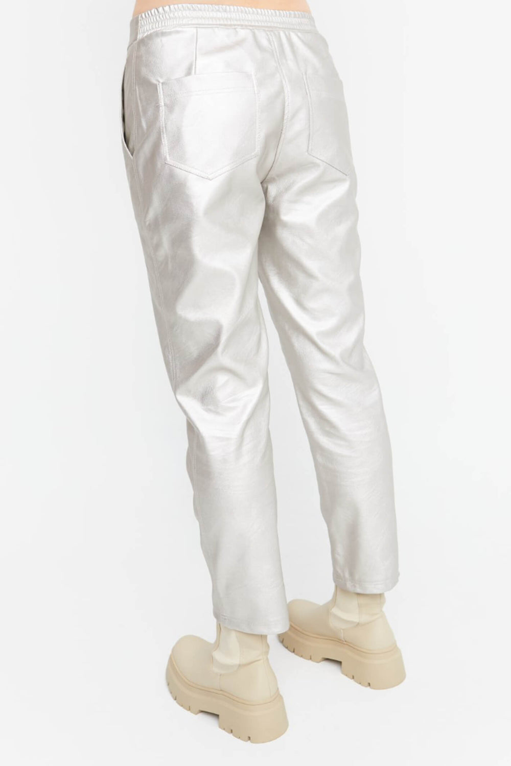 Ozai N Ku 744 103 Silver Gloss Trousers - Experience Boutique
