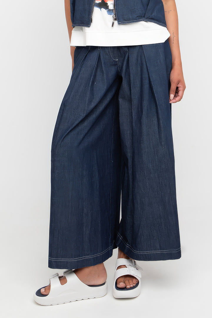 Ozai N Ku 860254 Blue Denim Wide Leg Jeans