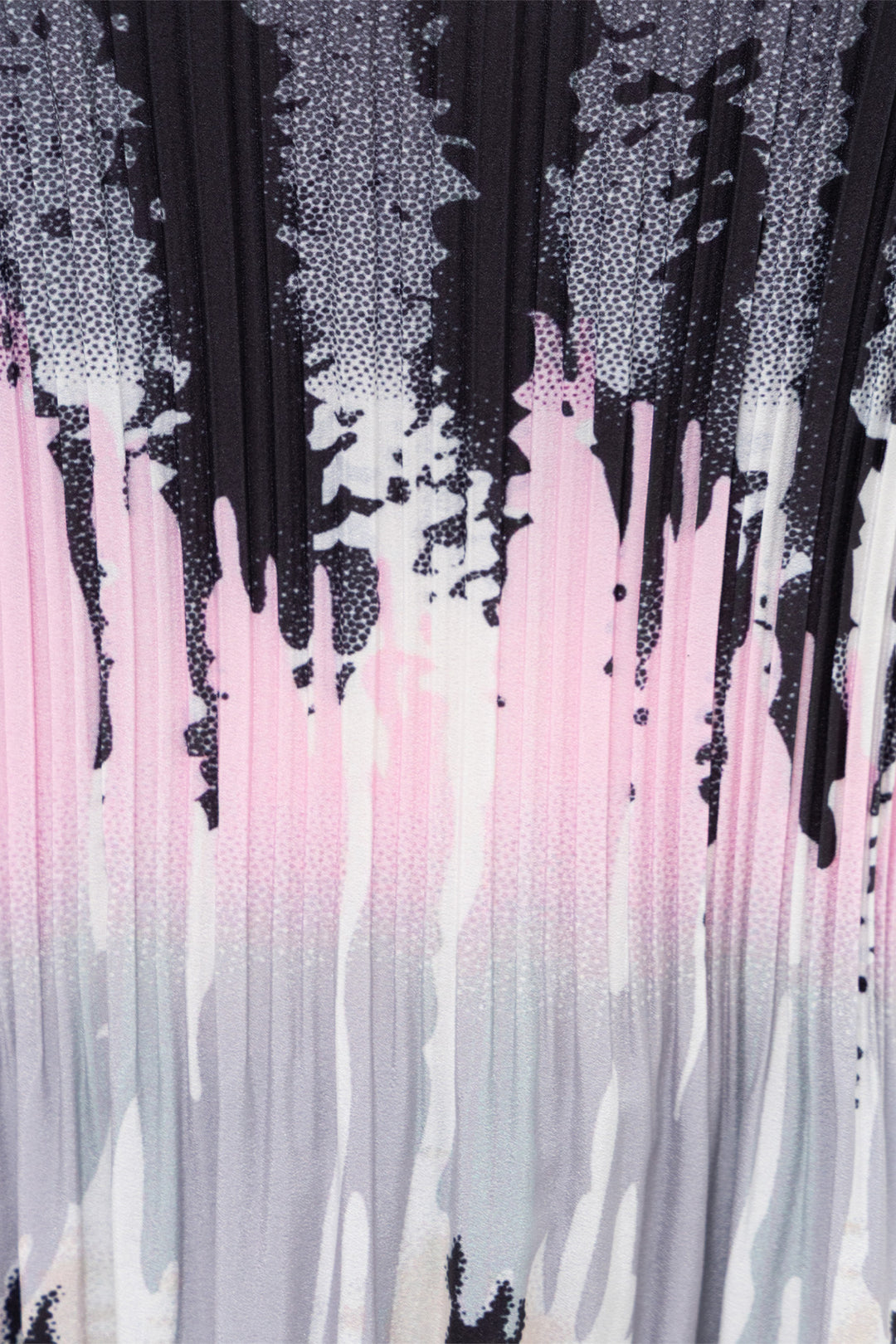 Passioni 19194 Rose Pink Grey Abstract Print Pleated Top
