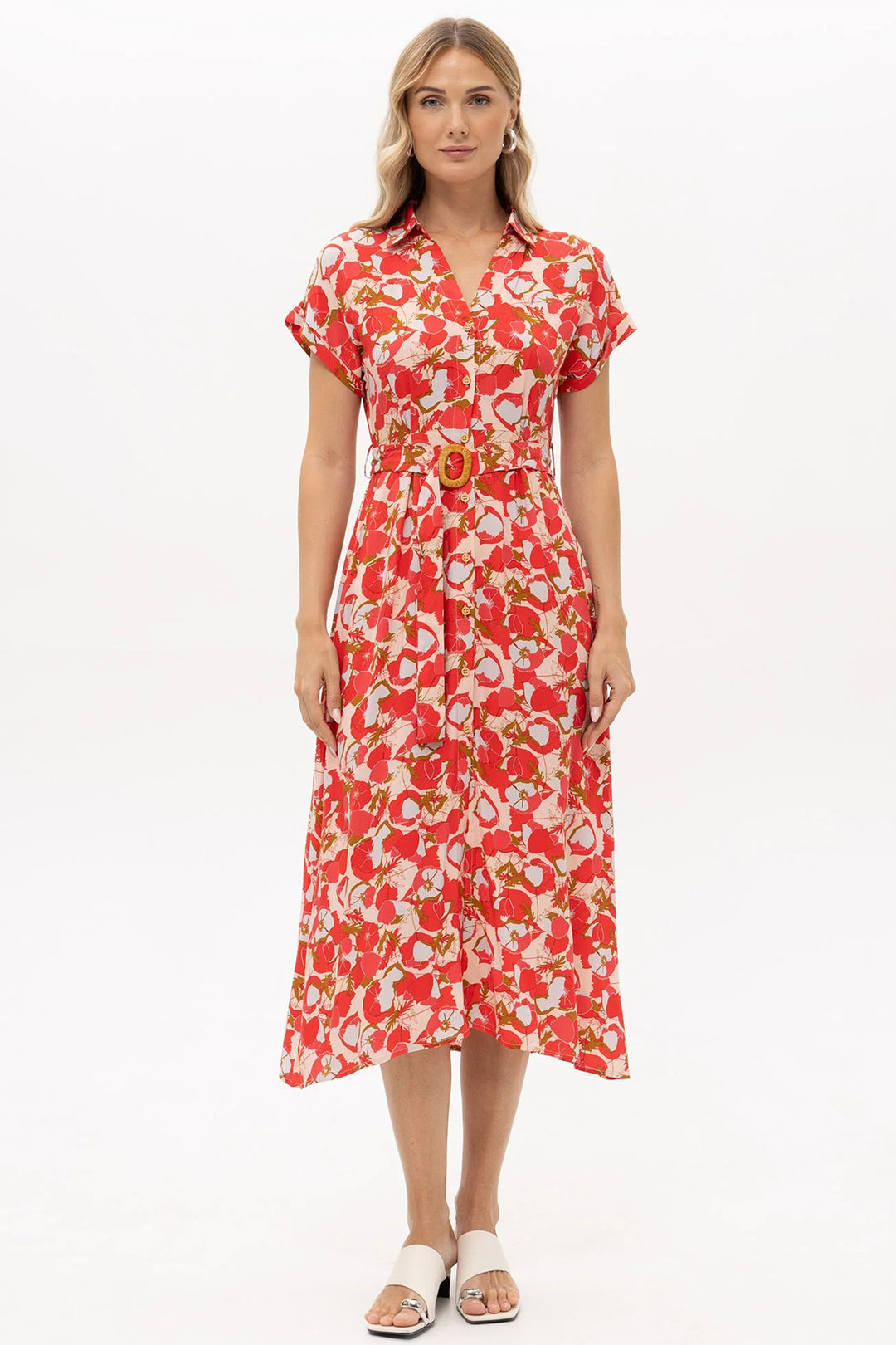 Passioni 19203 Pink Print Dress