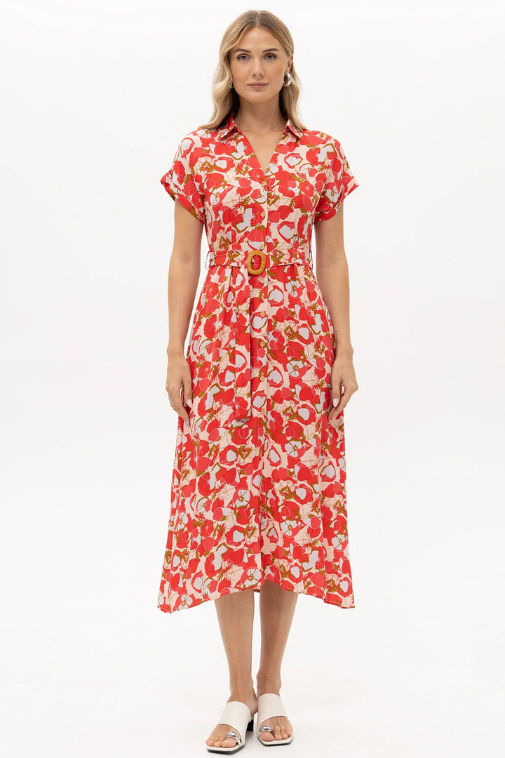 Passioni 19203 Pink Print Dress