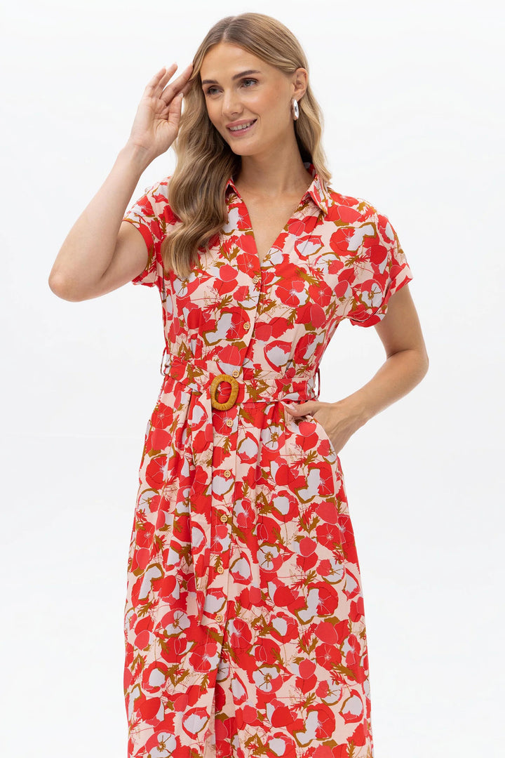 Passioni 19203 Pink Print Dress
