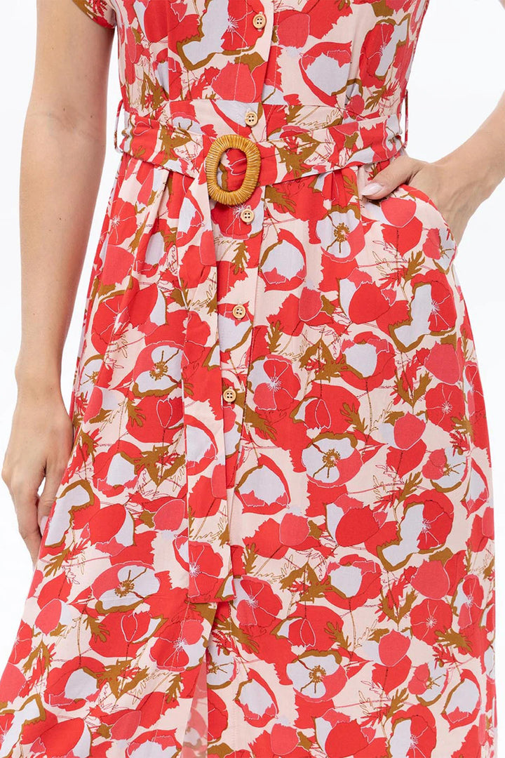 Passioni 19203 Pink Print Dress