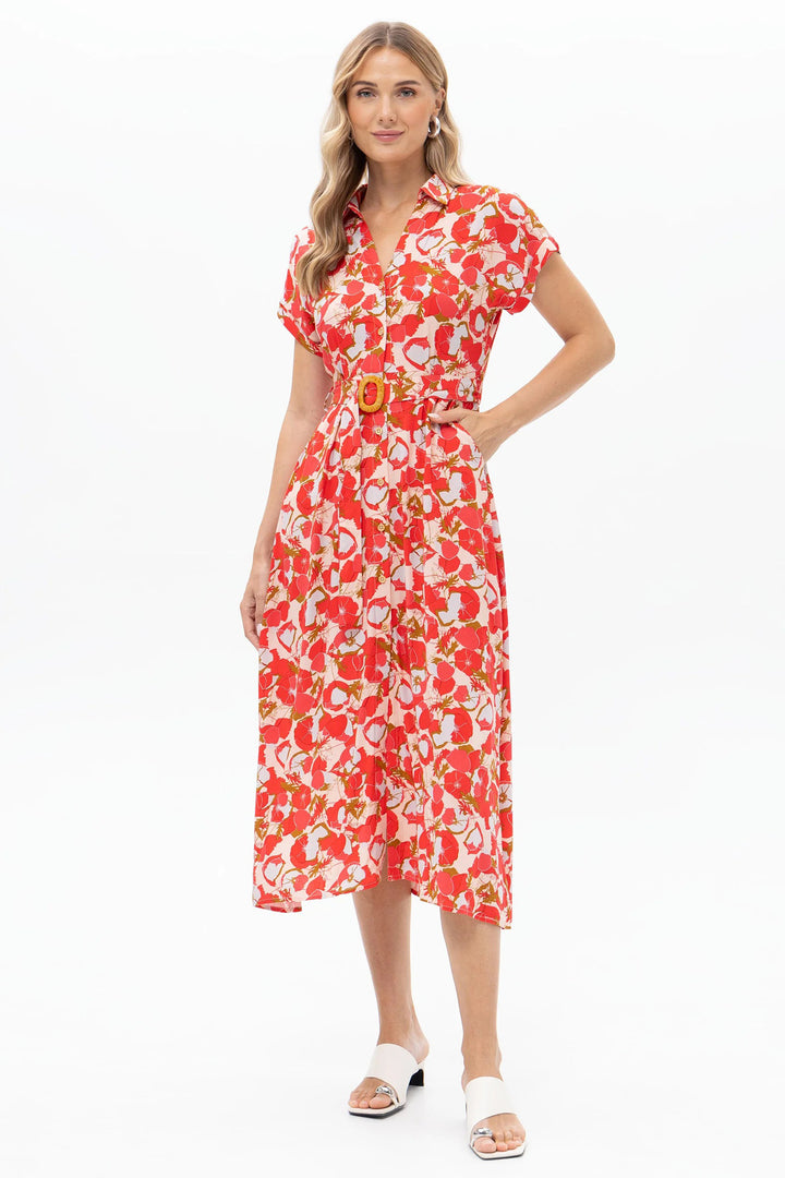 Passioni 19203 Pink Print Dress