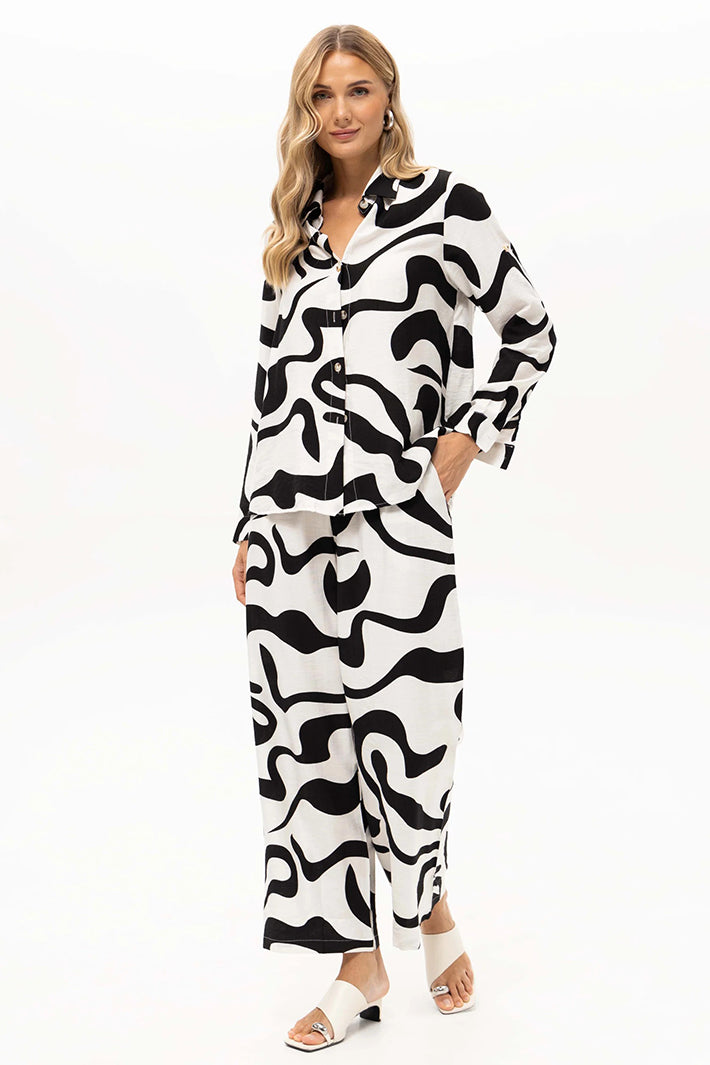 Passioni 19210 Black Print Trousers