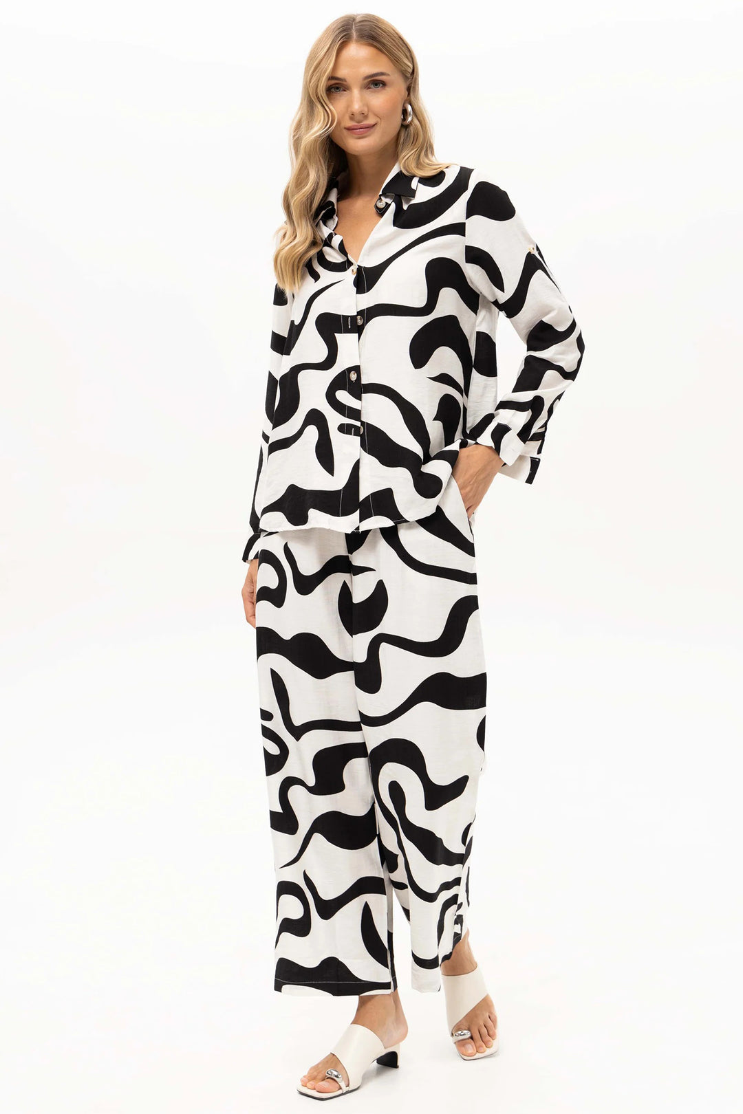 Passioni 19210 Black Print Shirt