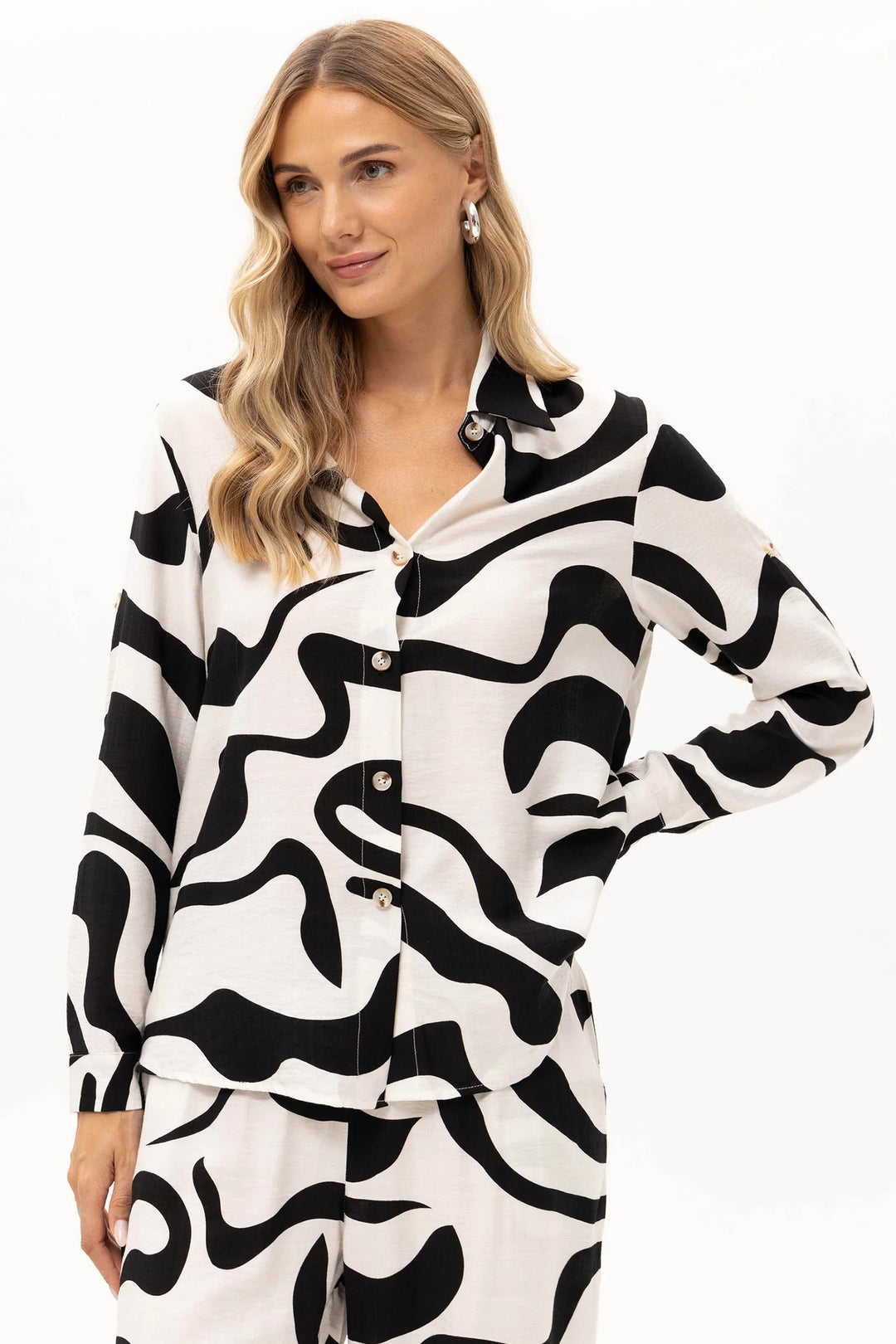 Passioni 19210 Black Print Shirt