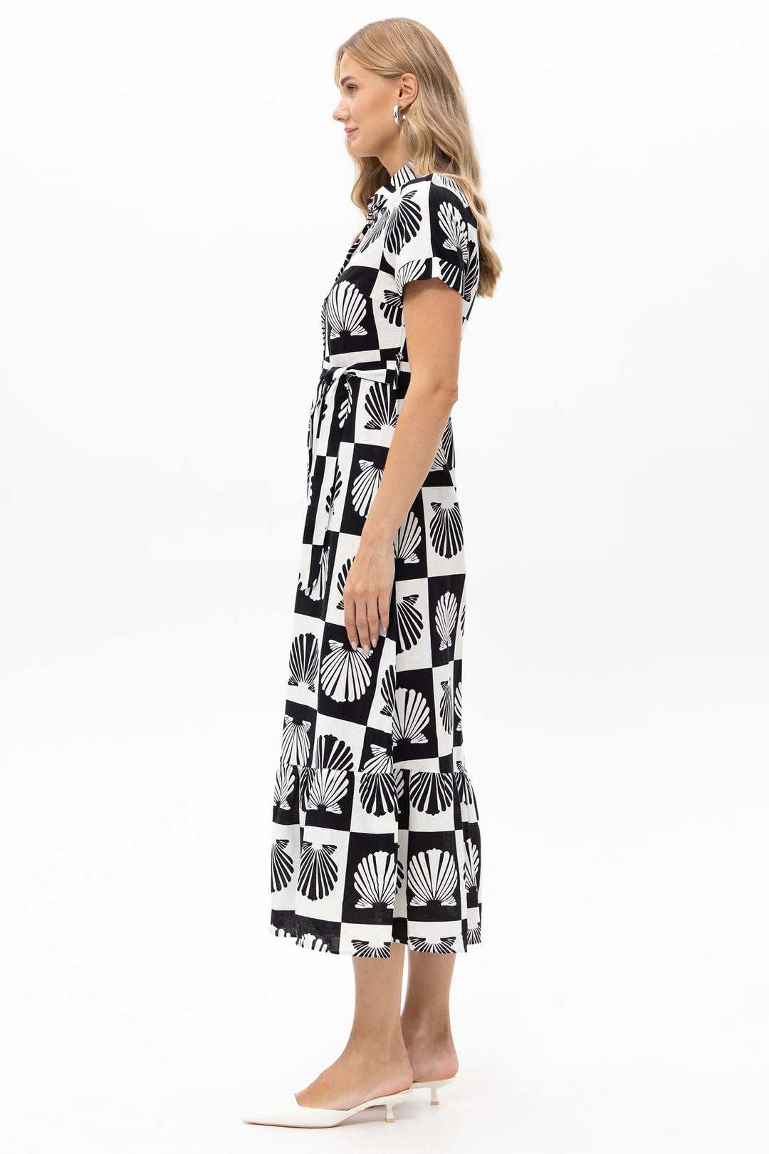 Passioni 19213 Black Shell Print Dress