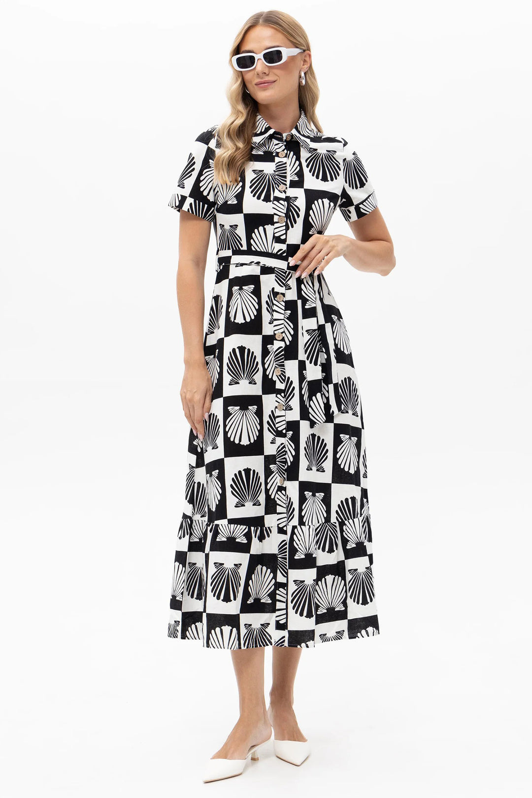 Passioni 19213 Black Shell Print Dress