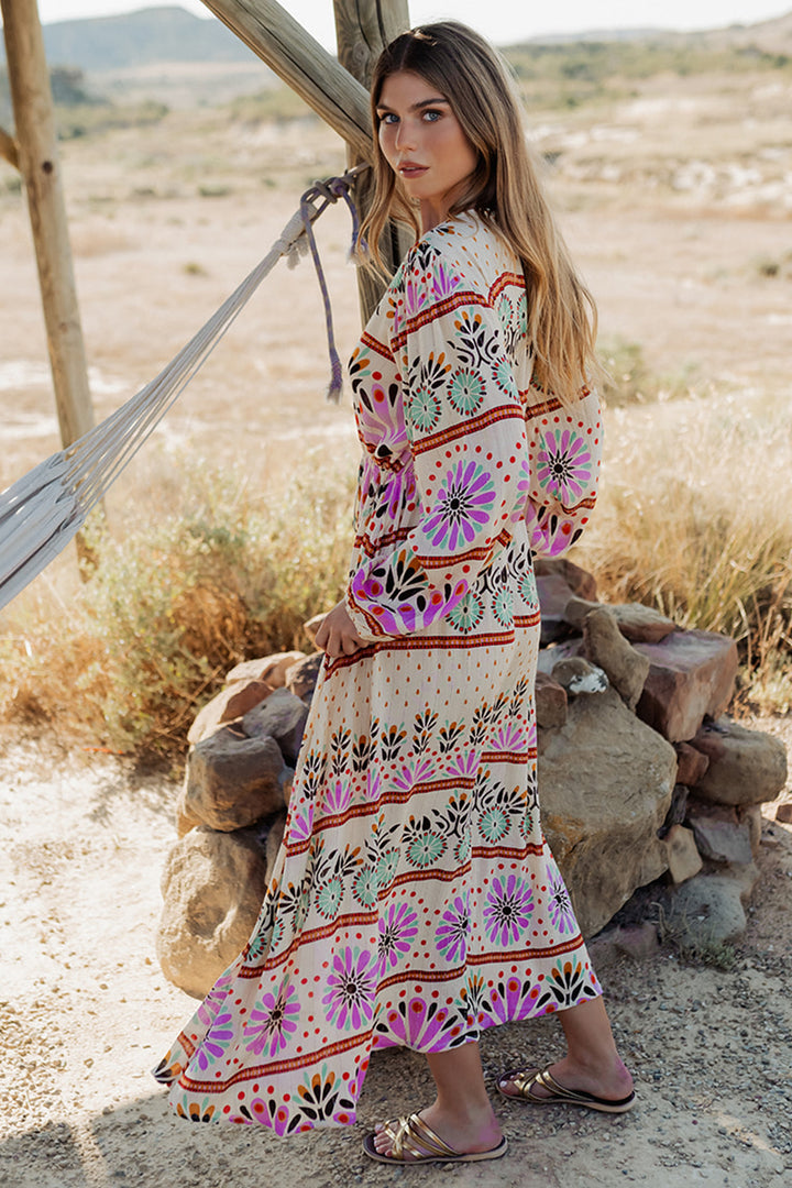 Piti Cuiti L-363 Multicolour Print Summer Maxi Dress