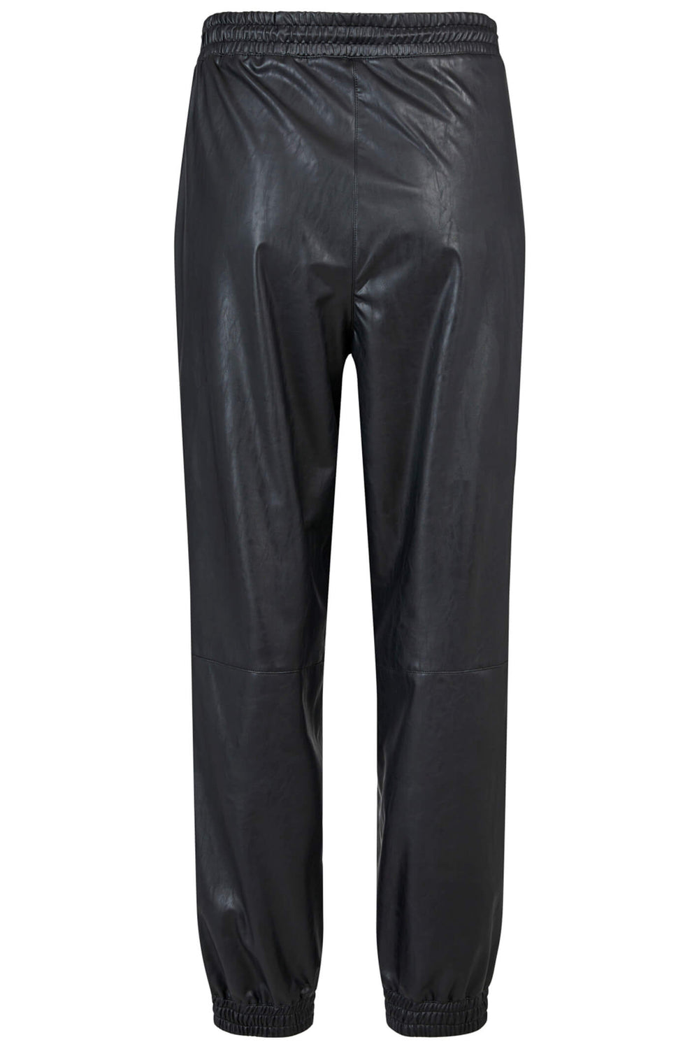 Que 31101 Black Faux Leather Pull-On Trousers - Experience Boutique