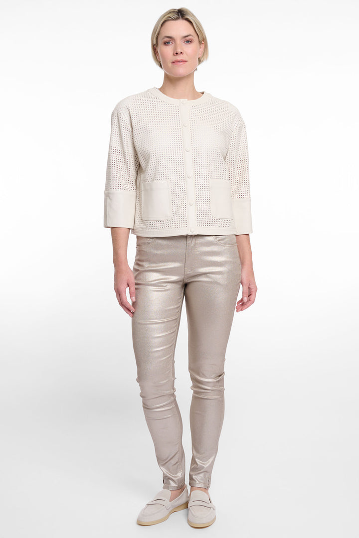 Rino & Pelle Abou Jacket Perforated Faux Leather Birch Cream 7502521 - Experience Boutique