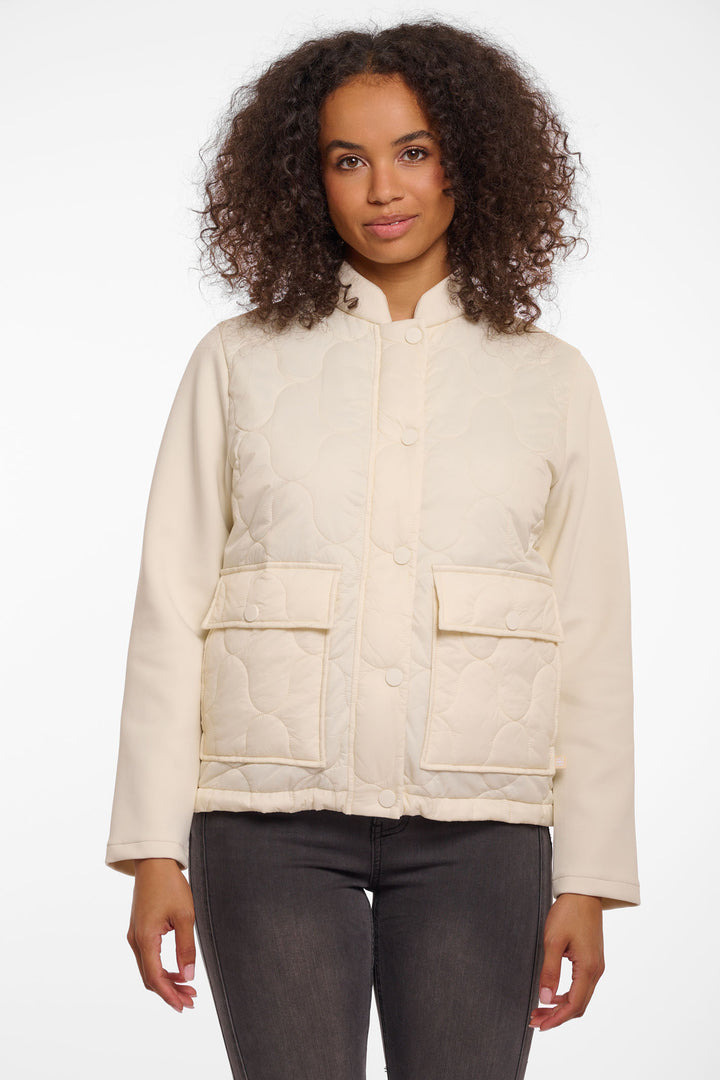 Rino & Pelle Jeltje Jacket Light Quilt Scuba Sleeves Birch Cream 7002521 - Experience Boutique