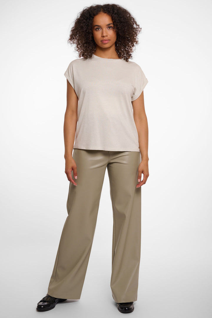 Rino & Pelle Mieke Top Cap Sleeve Snow White Beige 7002522 - Experience Boutique