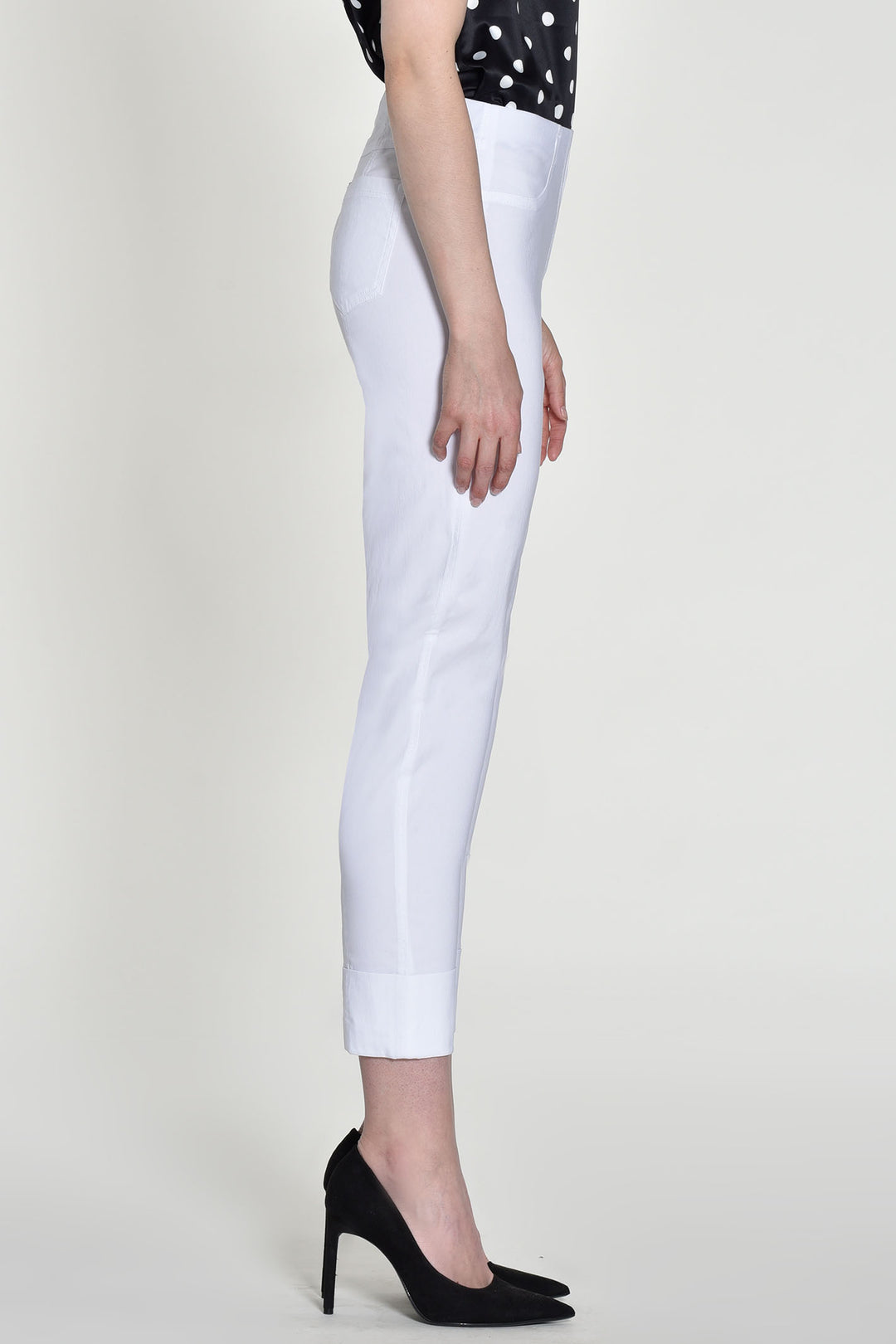 Robell 51568 10 Bella 09 White Cropped Trousers 68cm - Experience Boutique