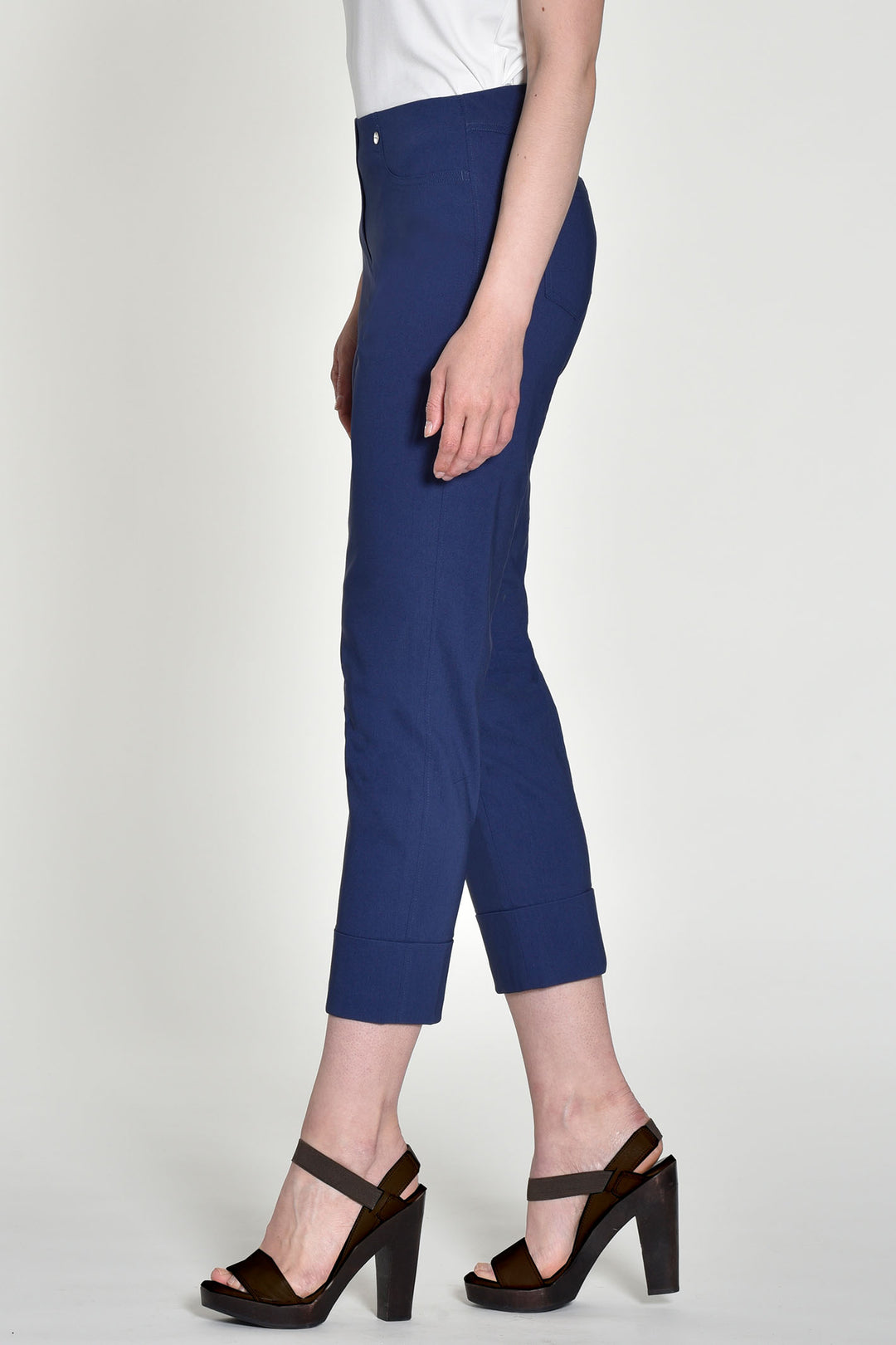 Robell 51568 68 Bella 09 Blue Cropped Trousers 68cm - Experience Boutique