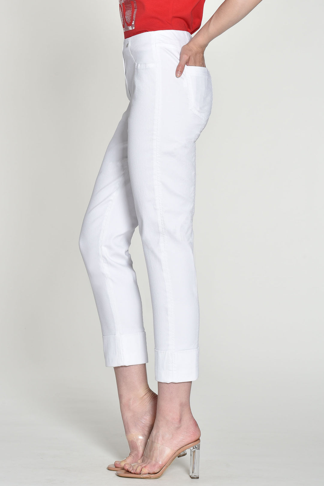 Robell 51628 5448 10 Bella 09 White Trousers 68cm - Experience Boutique