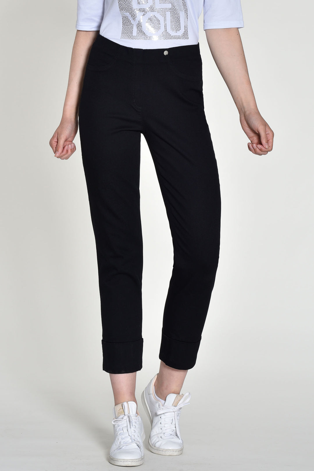 Robell 51628 5448 90 Bella 09 Black Trousers 68cm - Experience Boutique