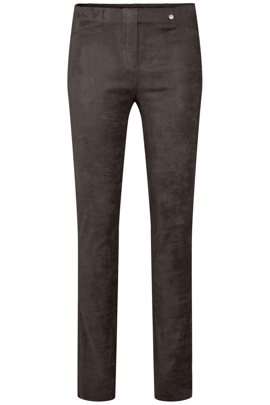 Robell 51673 39 Brown Stretch Faux Suede Trousers - Experience Boutique