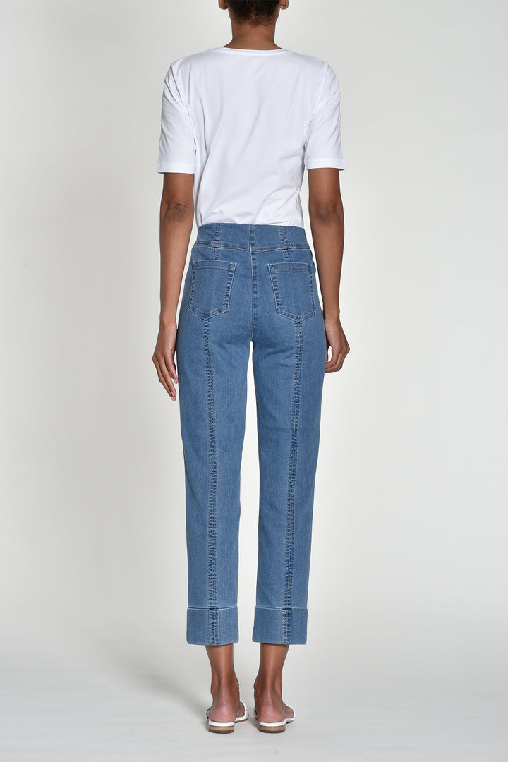 Robell Bella 09 Blue Denim Cropped Jeans 51628 5448 62 - Experience Boutique
