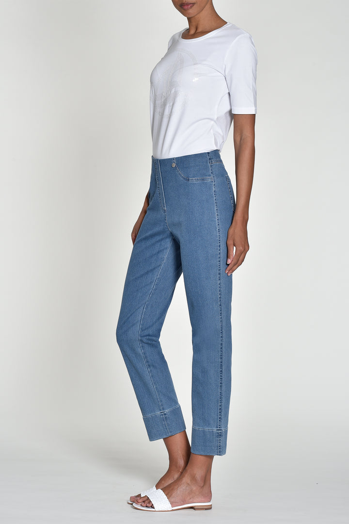 Robell Bella 09 Blue Denim Cropped Jeans 51628 5448 62 - Experience Boutique
